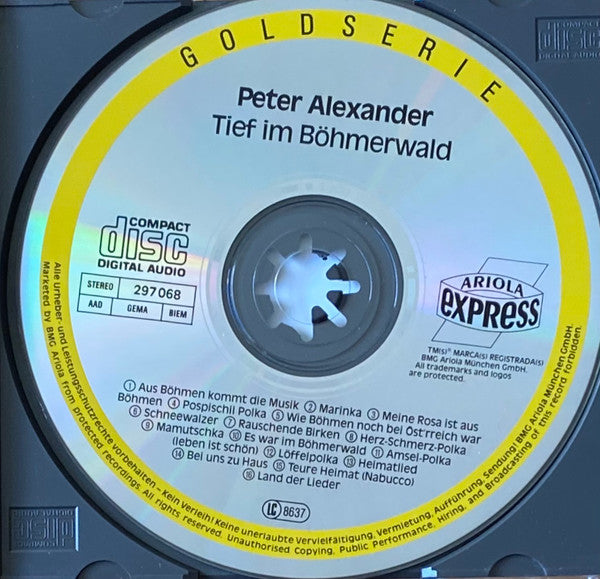 Peter Alexander : Tief Im Böhmerwald (CD, Comp)