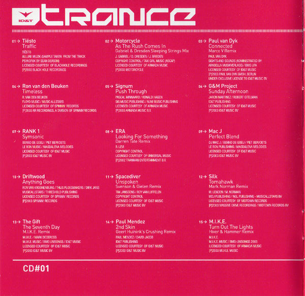 Various : ID&T Trance 2003 Volume 2 (2xCD, Comp, Mixed)