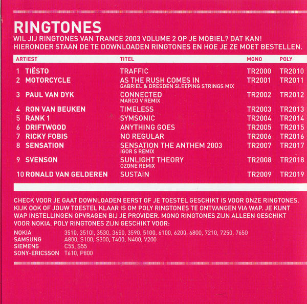 Various : ID&T Trance 2003 Volume 2 (2xCD, Comp, Mixed)