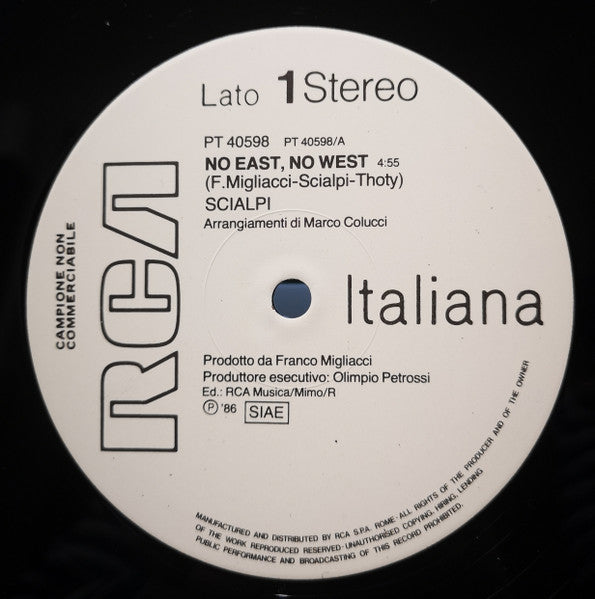 Scialpi : No East, No West (12")