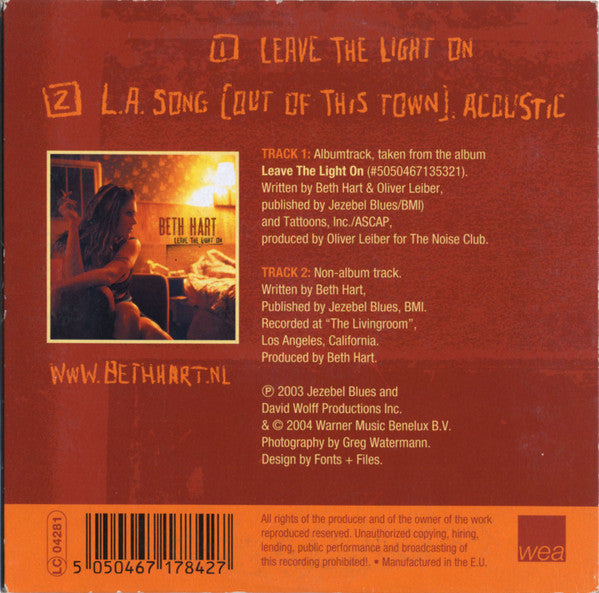 Beth Hart : Leave The Light On (CD, Single)