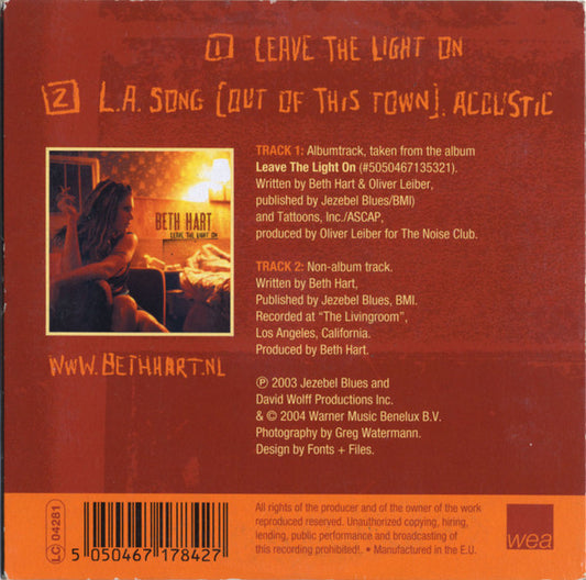 Beth Hart : Leave The Light On (CD, Single)