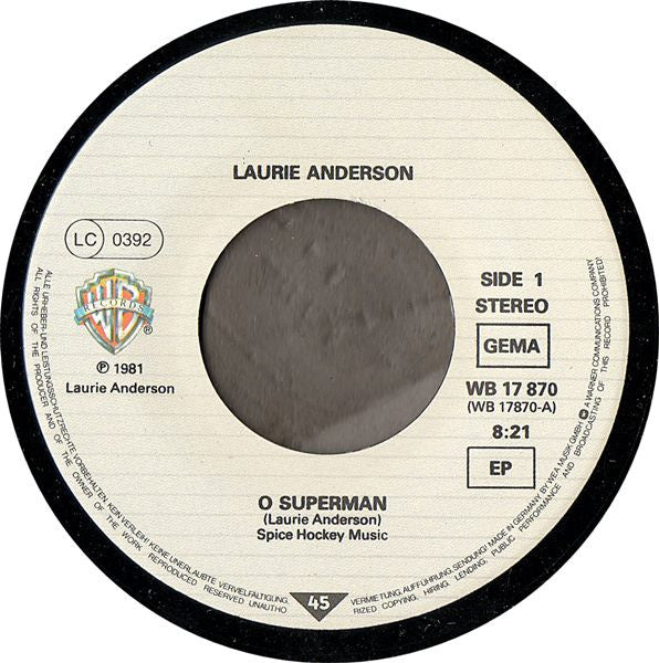 Laurie Anderson : O Superman (7", EP)
