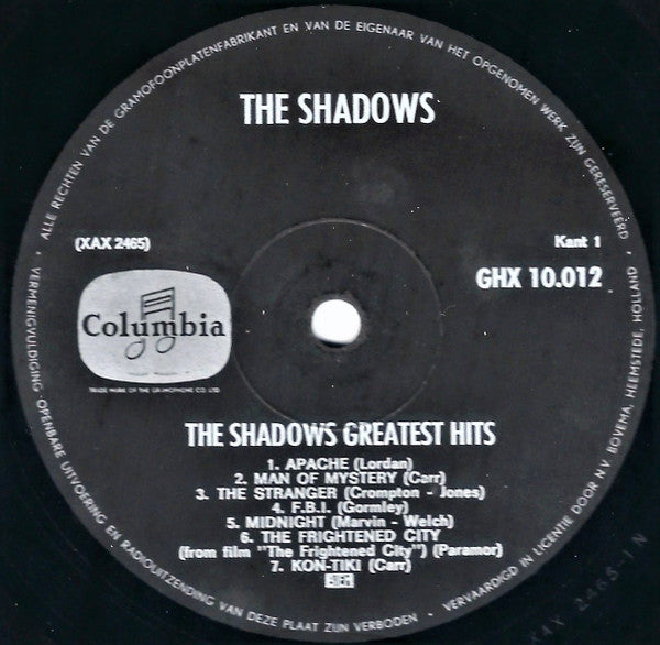 The Shadows : The Shadows Greatest Hits (LP, Comp)