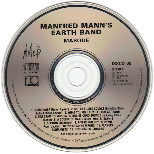 Manfred Mann's Earth Band : Masque (Songs And Planets) (CD, Album)