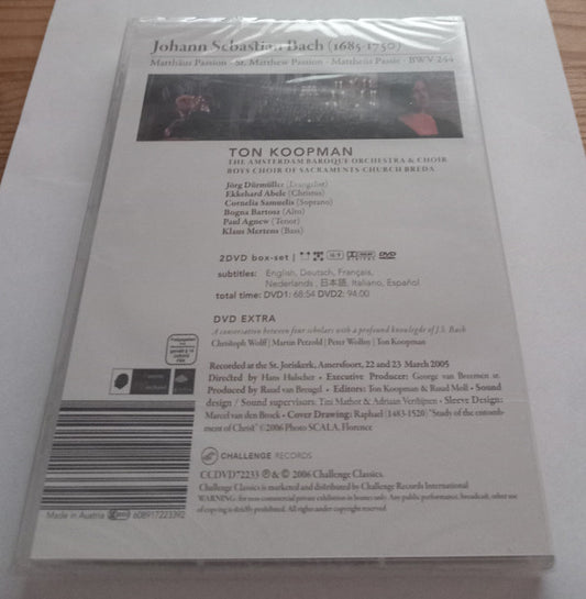 Ton Koopman : J.S. Bach - Matthaus Passion The Amsterdam Baroque Orchestra & Choir                      (2xDVD-V)