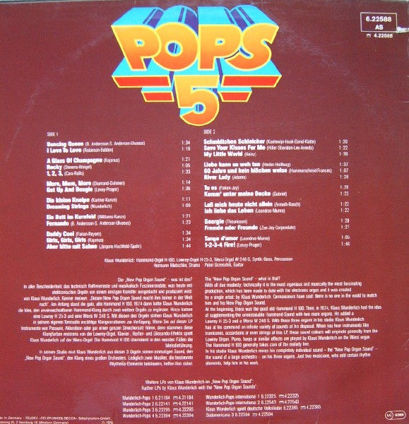 Klaus Wunderlich : Wunderlich Pops 5 (Klaus Wunderlich & His New Pop Organ Sound) (LP)
