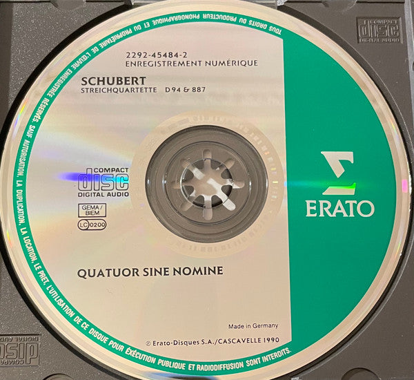 Franz Schubert - Quatuor Sine Nomine : Streichquartette D 94 & 887 (CD, Album)