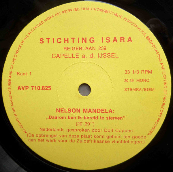 Nelson Mandela : Daarom Ben Ik Bereid Te Sterven (LP)