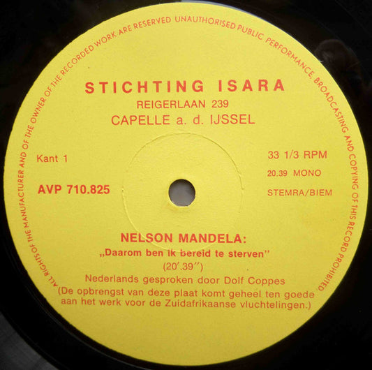 Nelson Mandela : Daarom Ben Ik Bereid Te Sterven (LP)