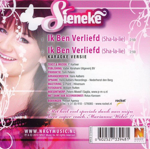 Sieneke : Ik Ben Verliefd (Sha-la-lie) (CD, Single)