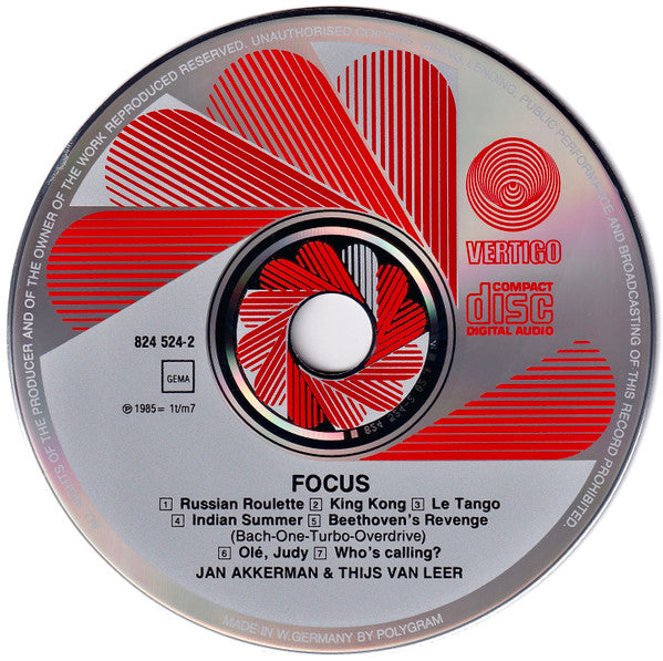 Jan Akkerman & Thijs van Leer : Focus (CD, Album)