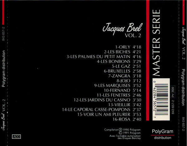 Jacques Brel : Vol. 2 (CD, Comp, RE)