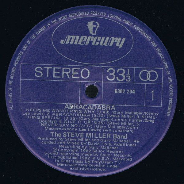 Steve Miller Band : Abracadabra (LP, Album)