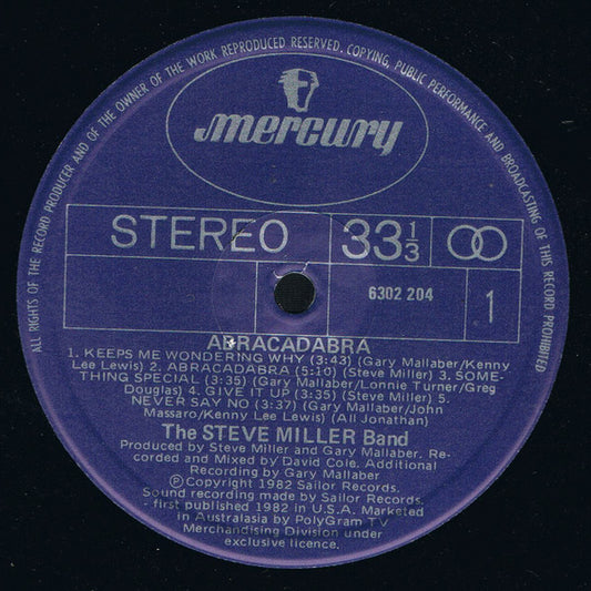 Steve Miller Band : Abracadabra (LP, Album)