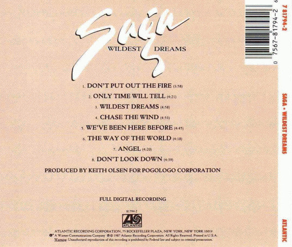 Saga (3) : Wildest Dreams (CD, Album)