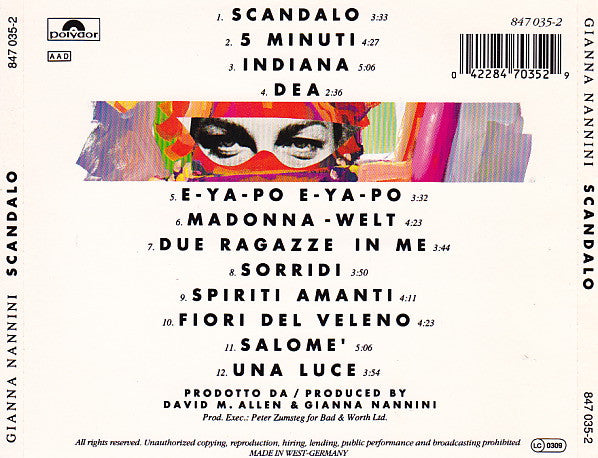 Gianna Nannini : Scandalo (CD, Album)