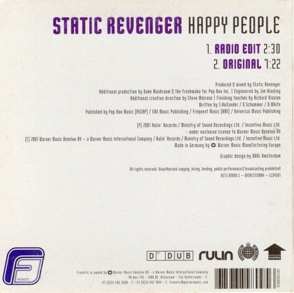 Static Revenger : Happy People (CD, Single)