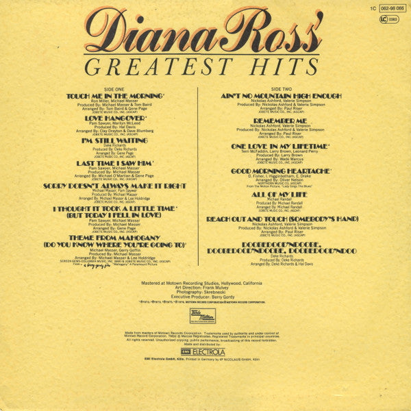 Diana Ross : Diana Ross' Greatest Hits (LP, Comp)