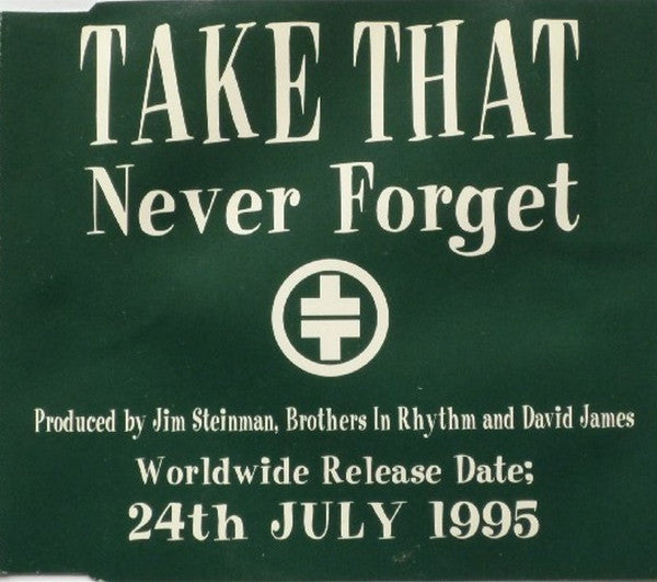 Take That : Never Forget (CD, Single, Promo)