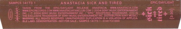 Anastacia : Sick And Tired (CD, Single, Promo)