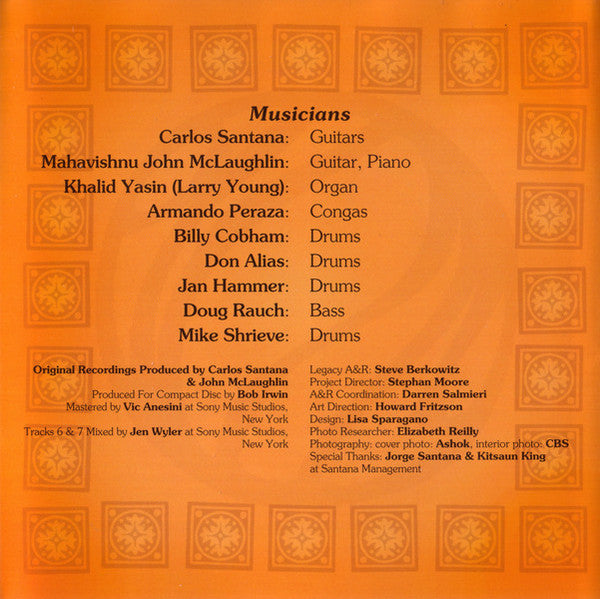 Carlos Santana / John McLaughlin : Love Devotion Surrender (CD, Album, RE)