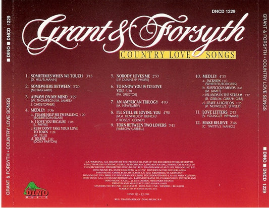 Grant & Forsyth : Country Love Songs (CD, Album)