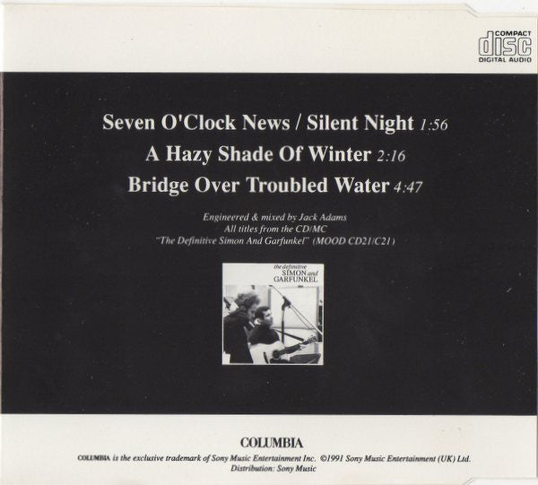 Simon & Garfunkel : Seven O'Clock News / Silent Night, A Hazy Shade Of Winter ● Bridge Over Troubled Water (CD, Single)