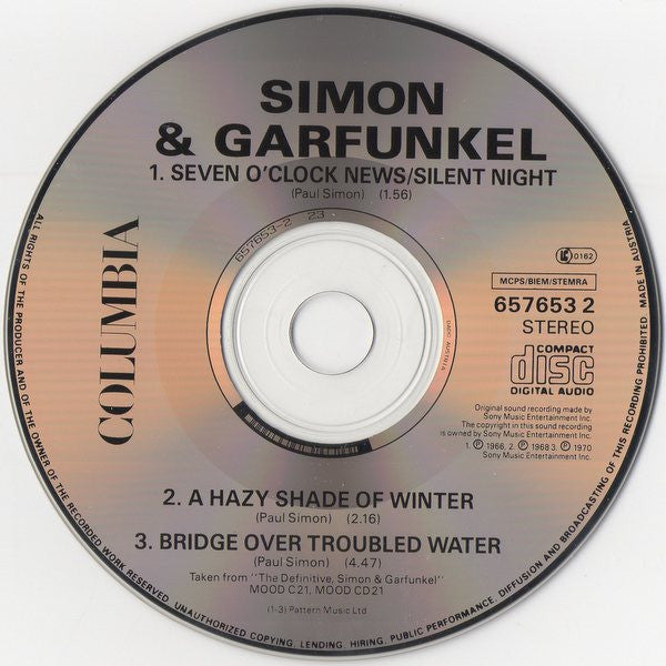 Simon & Garfunkel : Seven O'Clock News / Silent Night, A Hazy Shade Of Winter ● Bridge Over Troubled Water (CD, Single)
