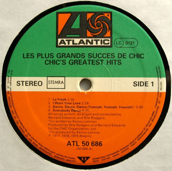Chic : Les Plus Grands Succes De Chic = Chic's Greatest Hits (LP, Comp)