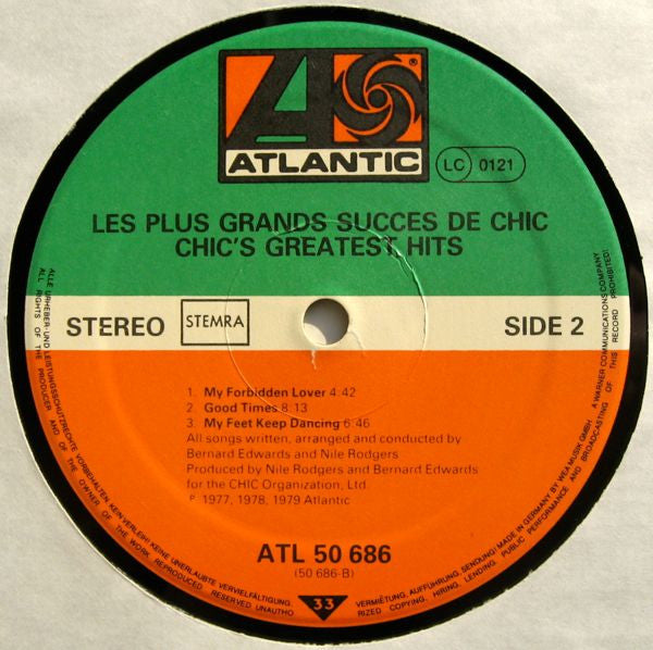 Chic : Les Plus Grands Succes De Chic = Chic's Greatest Hits (LP, Comp)