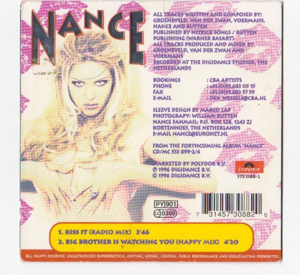 Nance : Kiss It! (CD, Single)