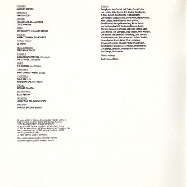 Jackson Browne : Lives In The Balance (CD, Album)