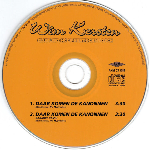 Wim Kersten : Daar Komen De Kanonnen (CD, Single)