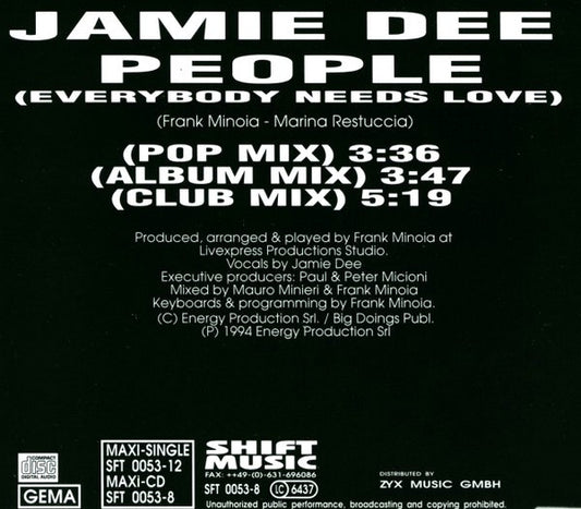 Jamie Dee : People (Everybody Needs Love) (CD, Maxi)