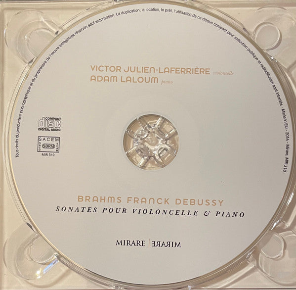 Johannes Brahms, César Franck - Claude Debussy, Adam Laloum, Victor Julien-Laferrière : Sonates Pour Violoncelle & Piano (CD, Album)