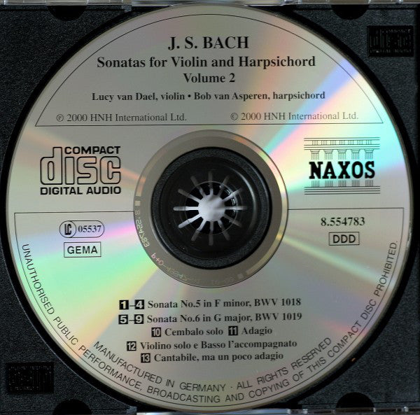 Johann Sebastian Bach - Lucy van Dael • Bob van Asperen : Sonatas For Violin And Harpsichord, Volume 2 (CD, Album)