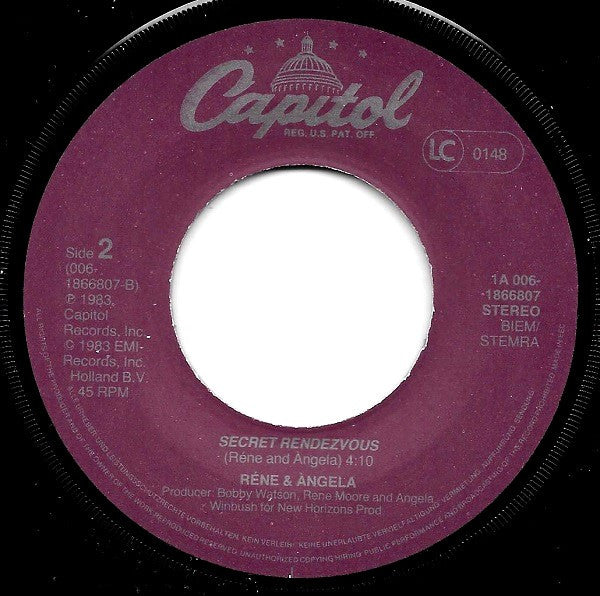 René & Angela : Bangin The Boogie (7", Single)