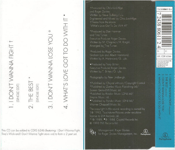 Tina Turner : I Don't Wanna Fight (CD, Maxi)