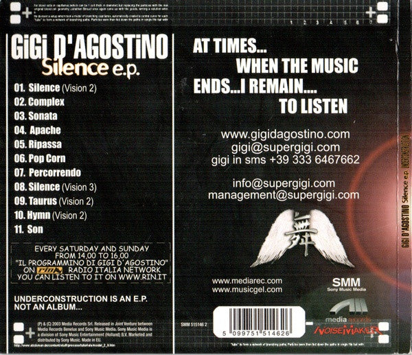 Gigi D'Agostino : Silence E.P. Underconstruction 1 (CD, EP, Dig)
