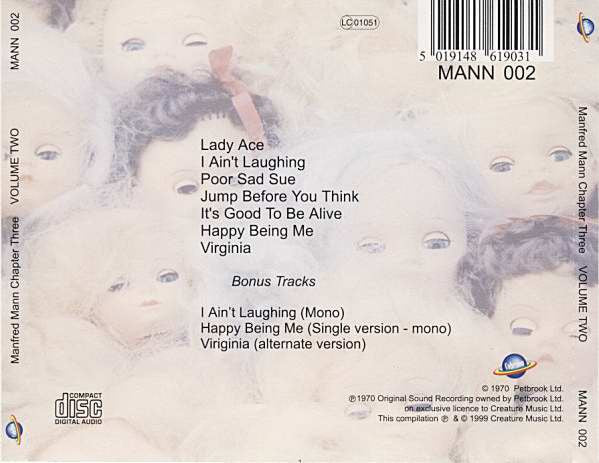 Manfred Mann Chapter Three : Volume Two (CD, Album, Mono, RE, RM)