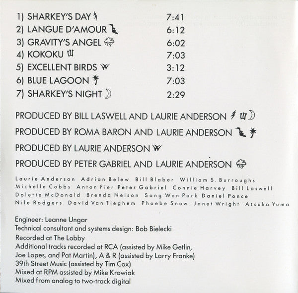 Laurie Anderson : Mister Heartbreak (CD, Album, RE, RP)