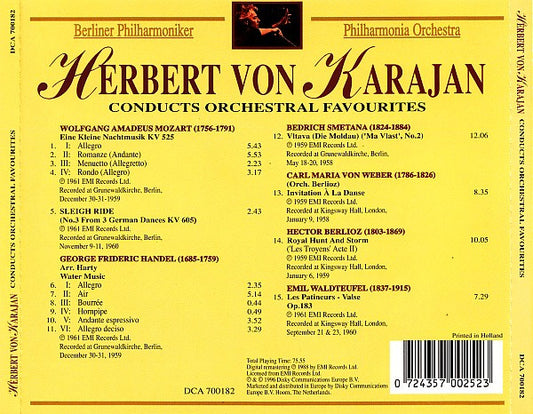 Herbert von Karajan / Berliner Philharmoniker, Philharmonia Orchestra : Herbert von Karajan Conducts Orchestral Favourites (CD, Comp)
