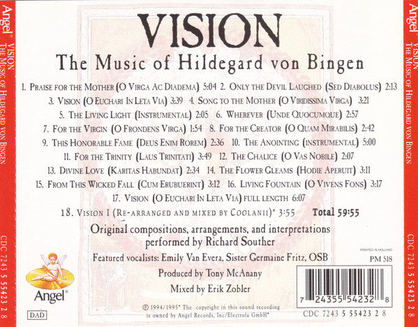 Hildegard Von Bingen, Richard Souther : Vision (The Music Of Hildegard Von Bingen) (CD, Album)