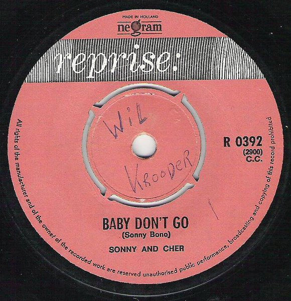 Sonny & Cher : Baby Don't Go (7", Single)