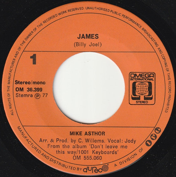 Mike Asthor : James (7", Single, Mono)