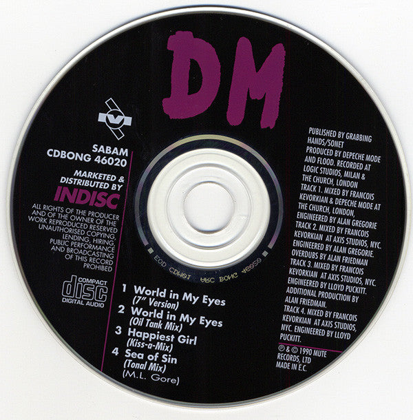 Depeche Mode : World In My Eyes / Happiest Girl / Sea Of Sin (CD, Single)