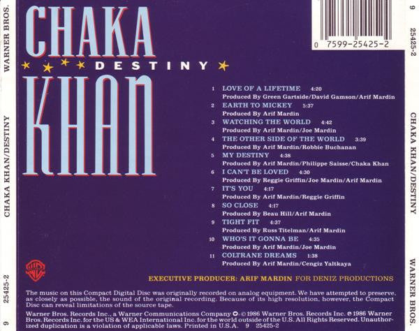 Chaka Khan : Destiny (CD, Album)