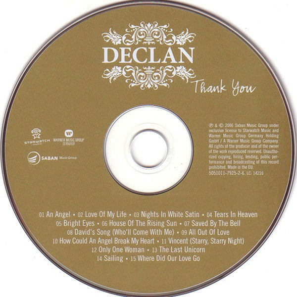 Declan : Thank You (CD, Album)