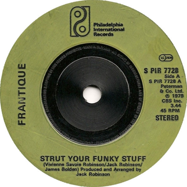 Frantique : Strut Your Funky Stuff (7", Single, Inj)